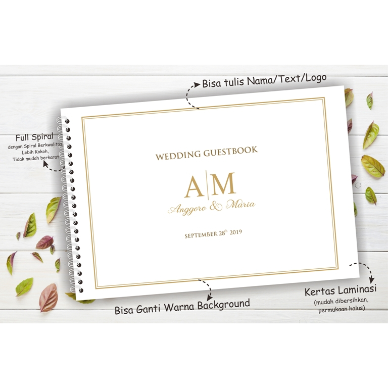CUSTOM WEDDING GUEST BOOK / GUEST BOOK ฝาครอบแข็ง, รหัสปกอ่อน (G-08)