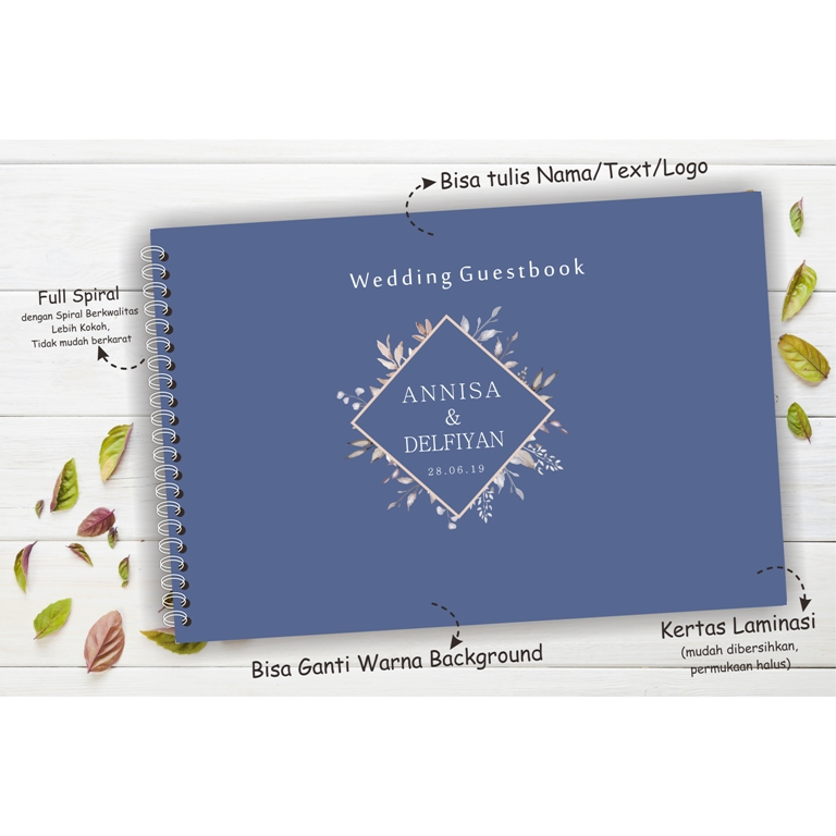 CUSTOM WEDDING GUEST BOOK / GUEST BOOK ฝาครอบอ่อน, รหัสฝาครอบแข็ง (G-09)