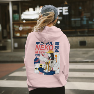 Neko MARU เสื้อกันหนาว มีฮู้ด สําหรับผู้หญิง | เสื้อกันหนาว สําหรับผู้หญิง | | สไตล์เกาหลี | ขนาดเกิน 4 สี