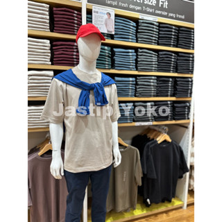 เสื้อยืดคอกลม ผ้าฝ้าย ขนาดใหญ่ ลาย AIRism UNIQLO U UNIQLO สําหรับผู้ชาย