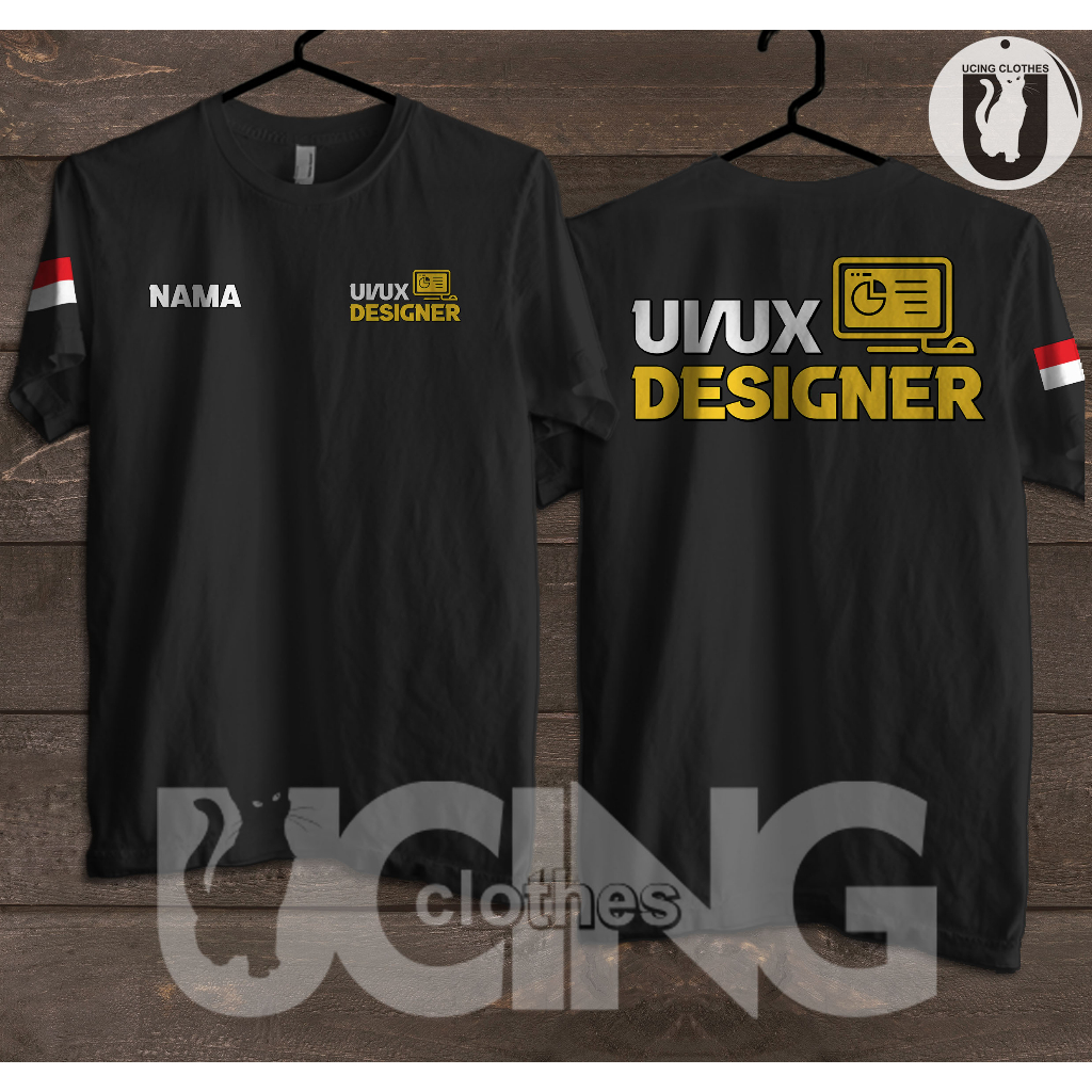 เสื้อยืด UI UX Designer ฟรีชื่อของคุณ Distro เสื้อยืด