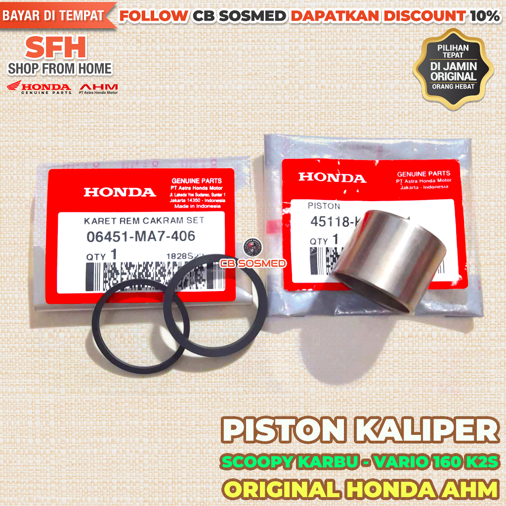 ลูกสูบ Caliper Scoopy คาร์บูเรเตอร์ซีลด้านหน้าเบรค Caliper Scoopy คาร์บูเรเตอร์ KYT 2010 - 2013 Orig