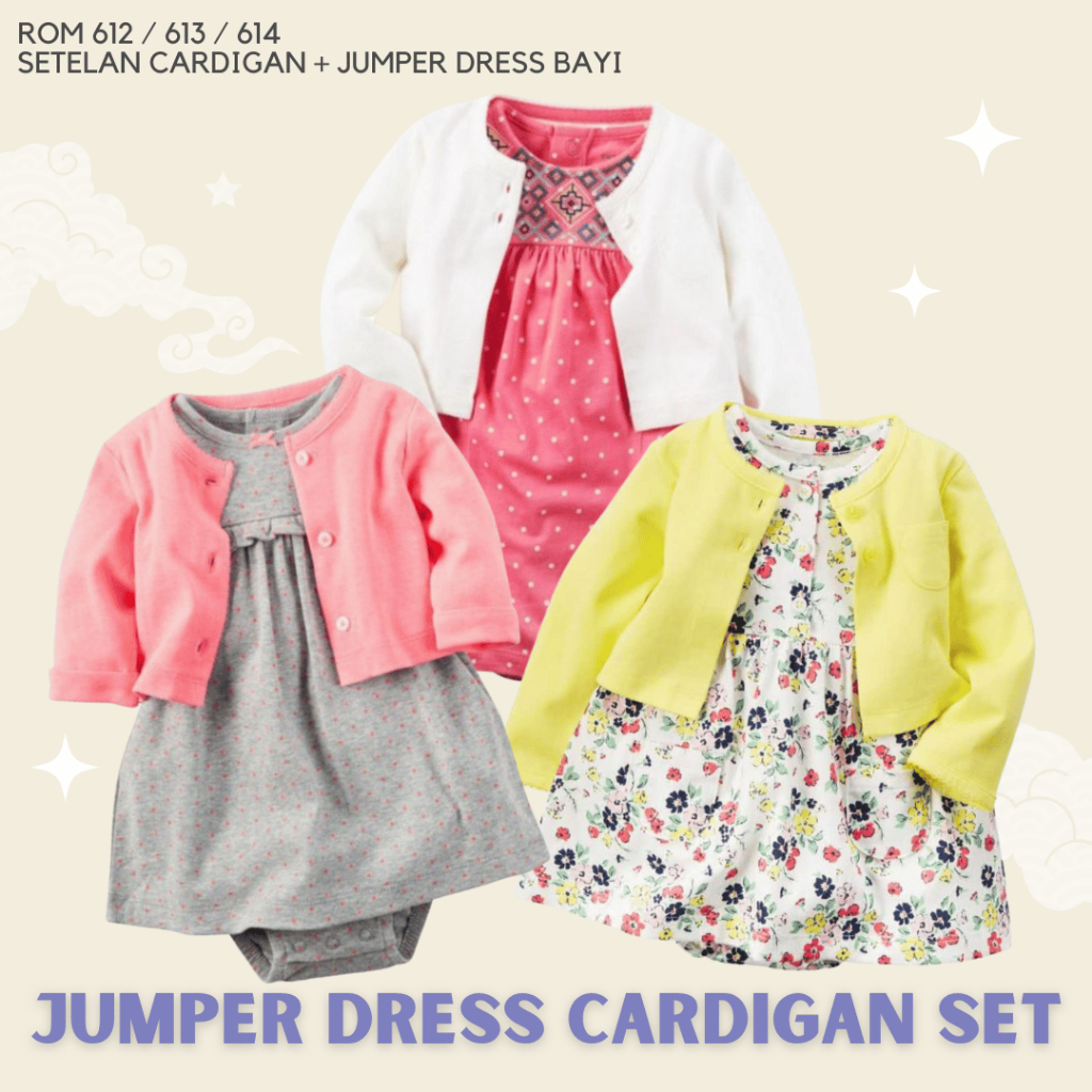 Babyceloshop - Romper Dress Jumper Cardigan Baby Girl - ชุดบอดี้สูท 6 9 12 24 เดือน - Rom 612/Rom613