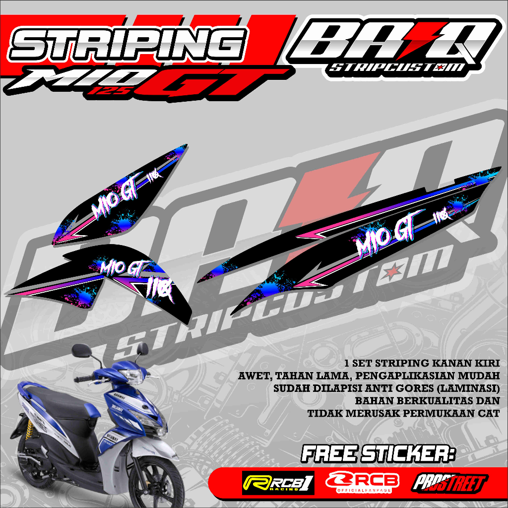 สติ๊กเกอร์ STRIPING MIO 125 GT - STRIPING MIO 125 GT PREMIUM ABSTRACT 01