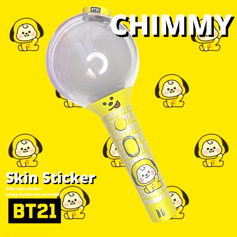 สติกเกอร์รูปลอก ลาย Army Bomb Light Stick BTS Chimmy Version สําหรับติดตกแต่งผิว | สติกเกอร์ ไม่ติดไฟ | โดย Aesthetichu