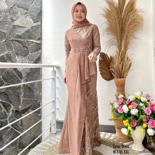 Gamis YUMA DRESS เสื้อคลุม ผ้าลูกไม้ แบบเต็ม สไตล์มุสลิม ล่าสุด 2022 สําหรับผู้หญิง