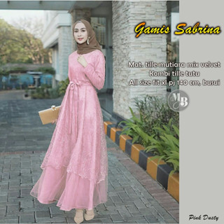 Cuci GUDANG - SABRINA DRESS FULL Brocade Combination Of TULLE Brocade Layer Brocade SATIN PREMIUM MAXI DRESS Party DRESS MAXI Invitation