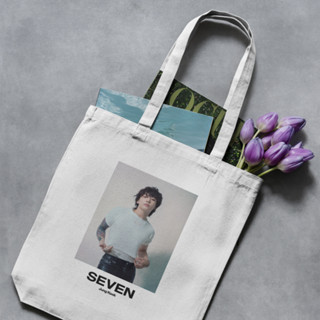 กระเป๋าโท้ท ผ้าแคนวาส ลาย BTS jungkook BTS jungkook tote bag unofficial jungkook Totebag unofficial jungkook Totebag ของที่ระลึกเครื่องแต่งกาย PART 4