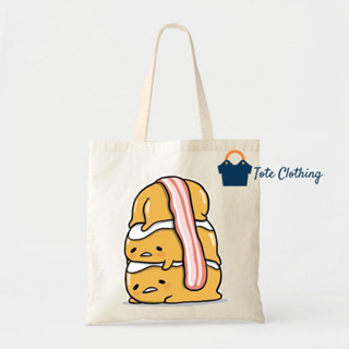 Jvs ใหม่ กระเป๋าโท้ท ผ้าแคนวาส ลาย GUDETAMA สําหรับผู้หญิง 3