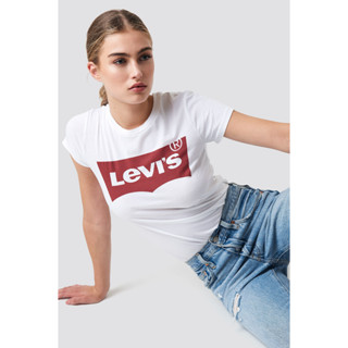 LEVIS เสื้อยืดแขนปีกค้างคาว สีขาว สําหรับผู้หญิง