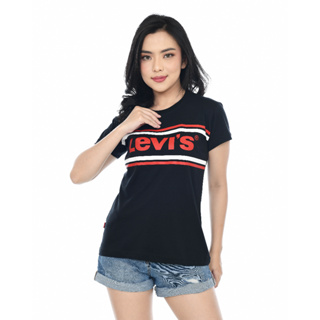 เสื้อยืด พิมพ์ลายทาง Levis สําหรับผู้หญิง