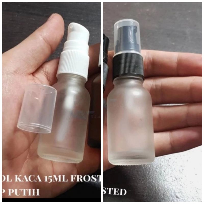 15ml Frosted แก้วปั๊มขวด BR 15ml Frosted แก้วขวด BR Treatment ปั๊มหมวก 15ml ขวดรักษา