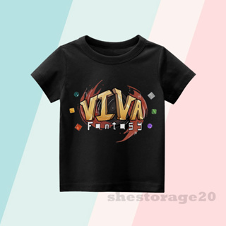 Viva FANTASY MINECRAFT เสื้อยืดลําลอง สําหรับเด็กผู้ชาย และเด็กผู้หญิง แขนสั้น พิมพ์ลาย VIVA FANTASY MINECRAFT