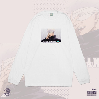 เสื้อยืดแขนยาว พิมพ์ลายอนิเมะ Pake Nanya Meme Gojo Satoru Jujutsu Kaisen Kaos สไตล์ญี่ปุ่น