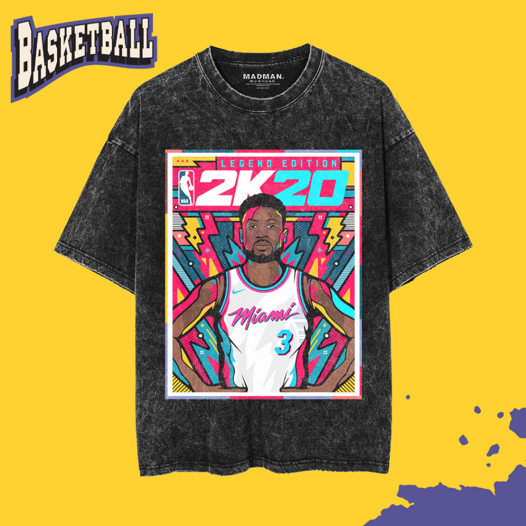 MADMAN เสื้อยืด Oversize Washed DWYANE WADE | โว 5