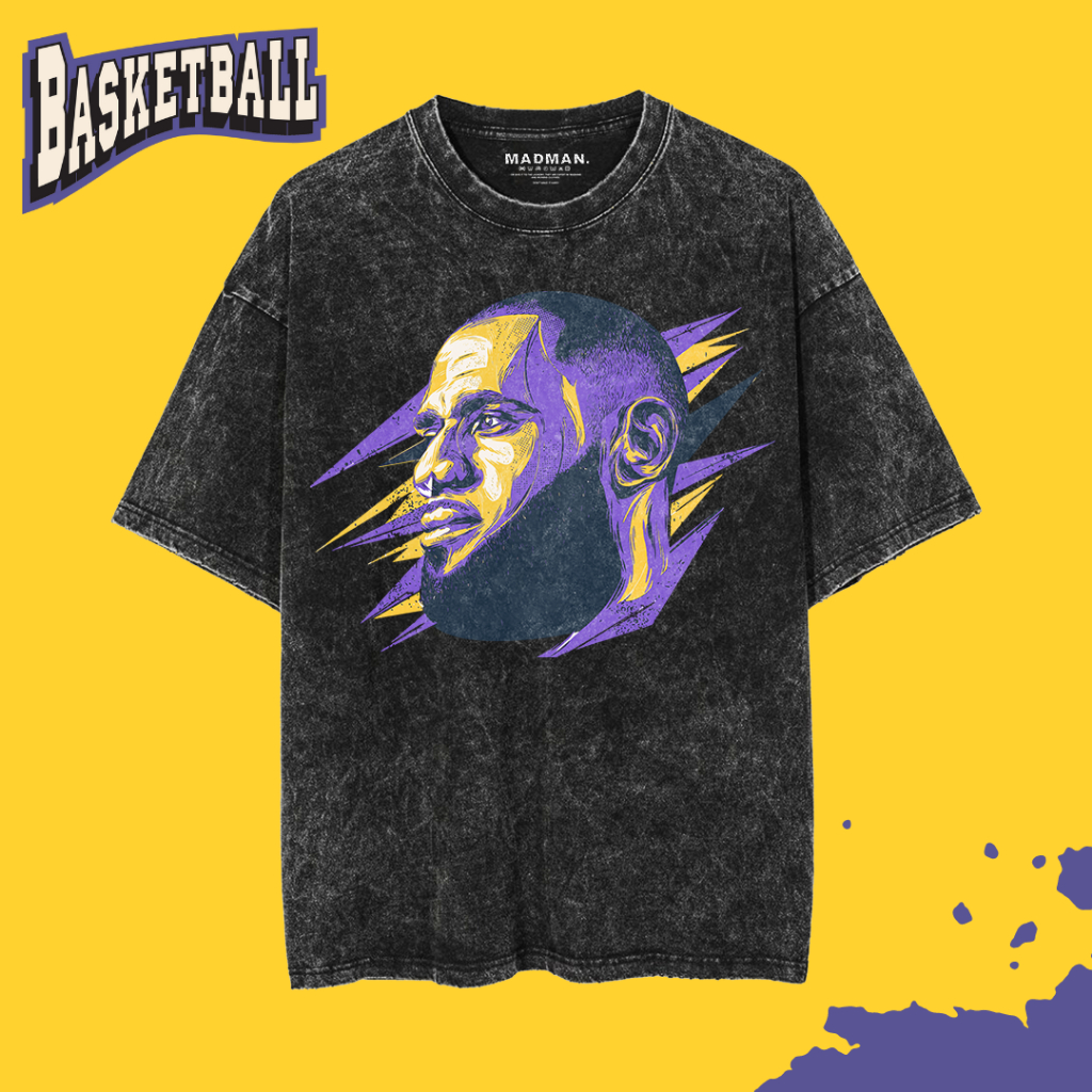 MADMAN เสื้อยืดล้าง Oversize LEBRON JAMES | โว 26