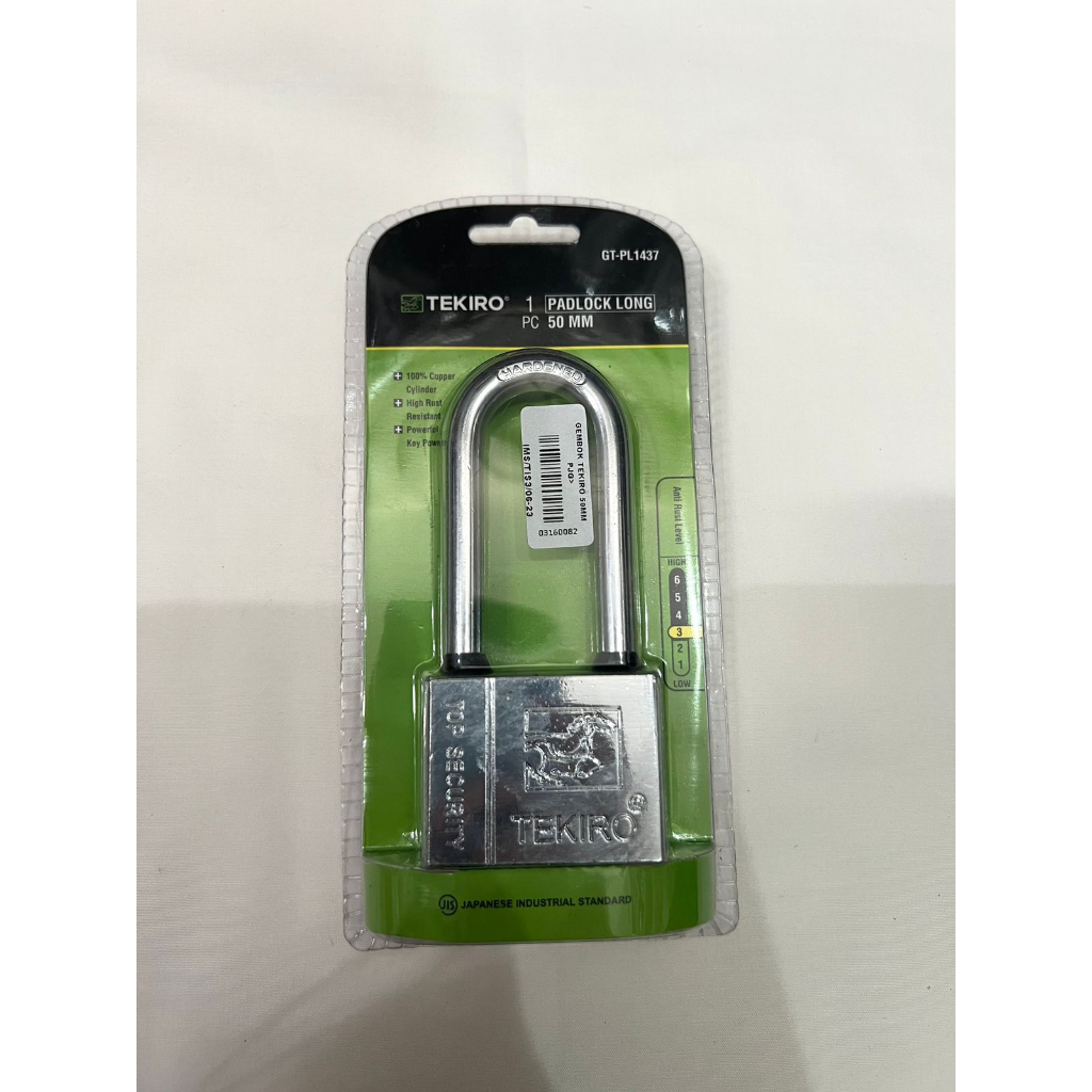 Tekiro Home Padlock คอยาว 50 มม. GT-PL 147 ป้องกันการโจรกรรมป้องกันสนิม 100% กระบอกทองแดง 4 ล็อค