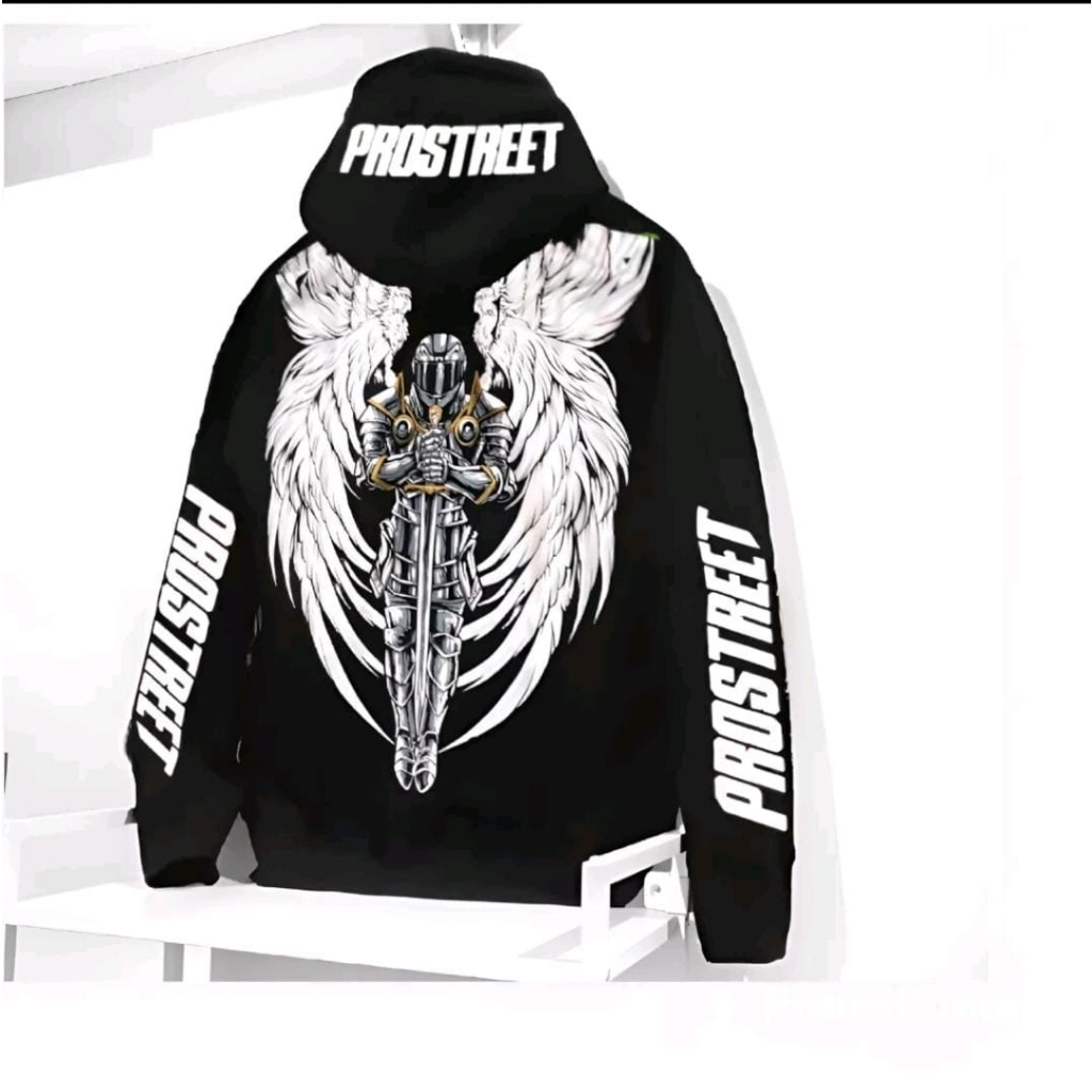 GUARDIAN RIDER Black Prostreet Hoodie Jacket Premium Pullprint Motip Distro คุณภาพวัสดุหนาขนาด JUMBO