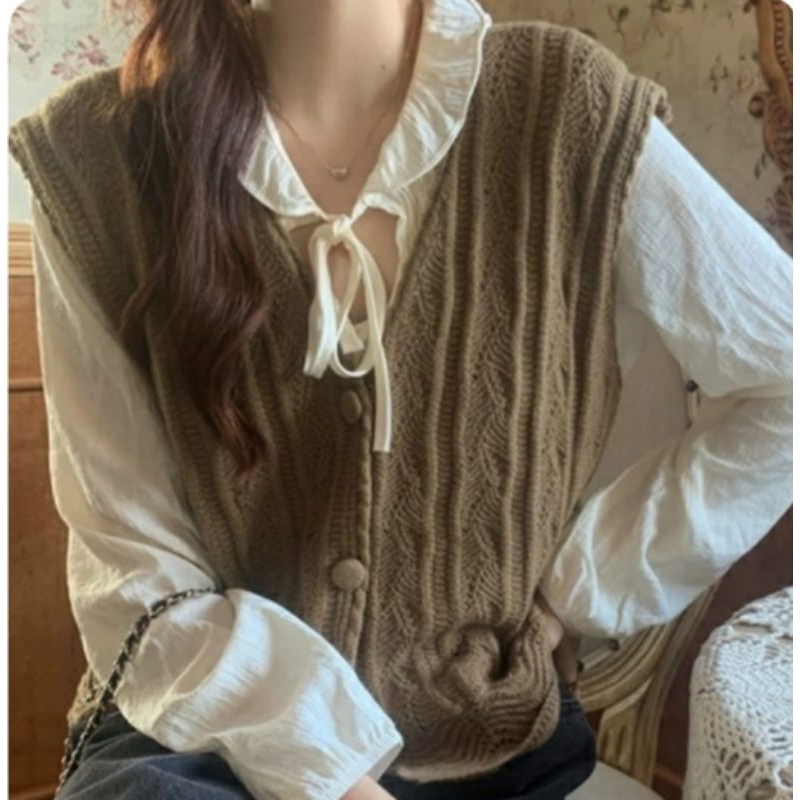 •ECLAIRE• 003 CHACHACHA WOMENS KNIT VEST (ไม่มีด้านใน)