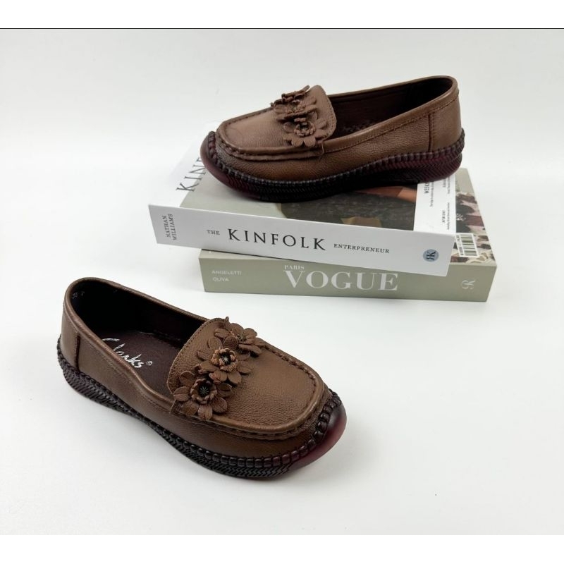 Clarks รองเท้า YC-1181L รองเท้าหนัง/Clarks สําหรับผู้หญิง Jasmine