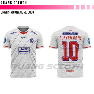 เสื้อกีฬาแขนสั้น ลายทีม Arema Away 2023/2024 ชุดเยือน สําหรับผู้ชาย