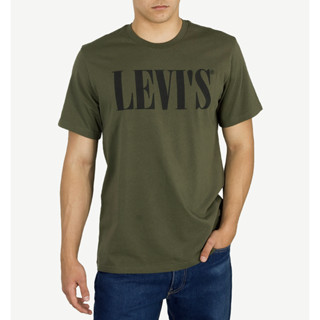 เสื้อยืด ลาย Levis สีเขียวทหาร สําหรับผู้ชาย