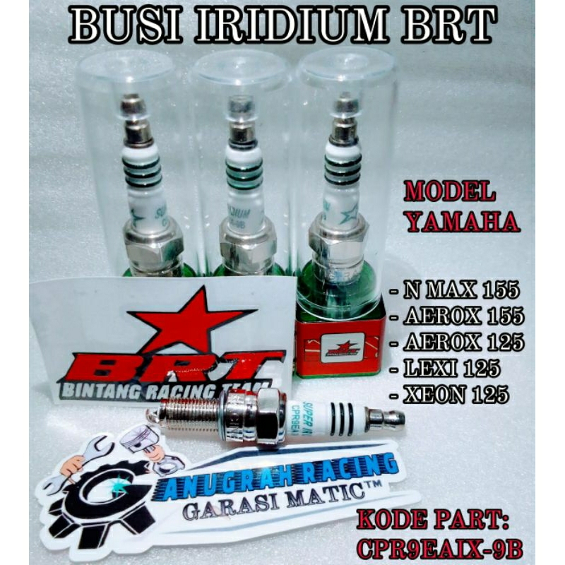 IRIDIUM RACING SPARK PLUG BRT CPR9EAIX-9B YAMAHA N MAX 155 AEROX 155 LEXI 125 AEROX 125 XEON คาร์บอน