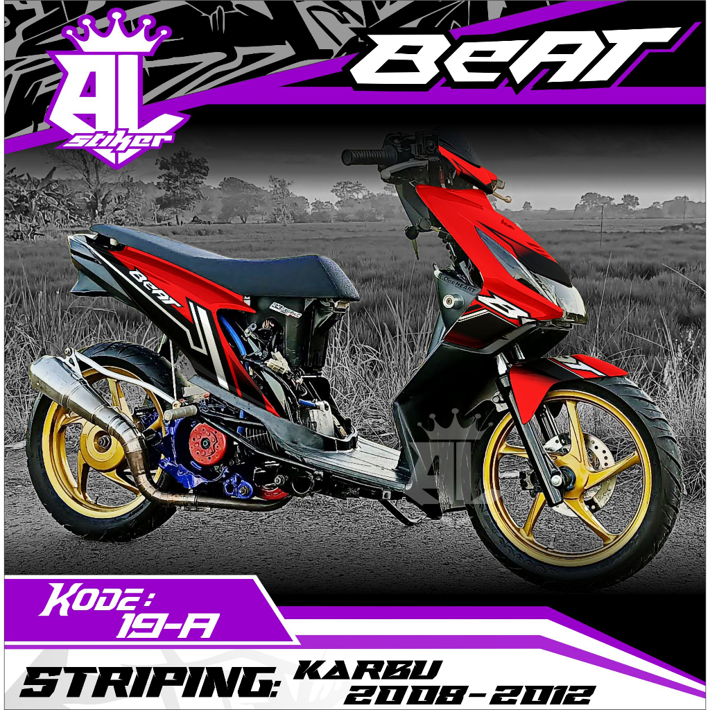 Decal Beat คาร์บูเรเตอร์ Full Body Sticker Beat คาร์บูเรเตอร์ 2008-2012 ล่าสุด Simple Graphic Design
