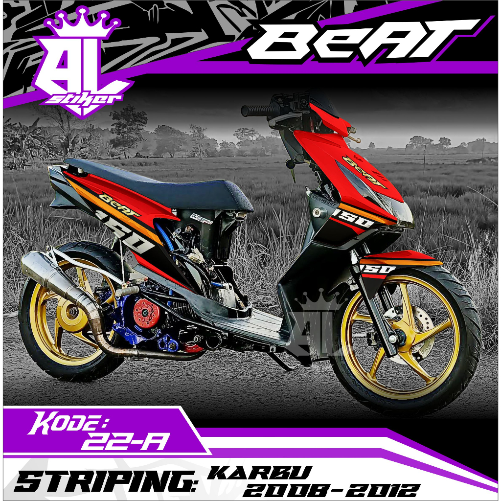 Decal Beat คาร์บูเรเตอร์ Full Body Sticker Beat คาร์บูเรเตอร์ 2008-2012 ล่าสุด Simple Graphic Design