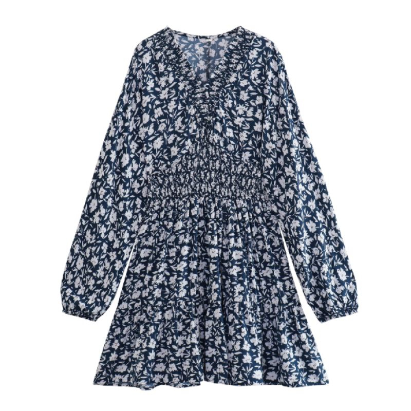 มินิเดรสเอวยืดสีฟ้า7271