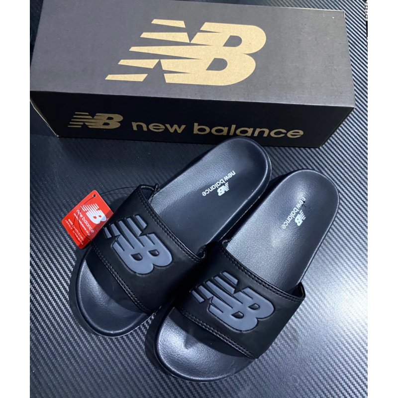 Hitam รองเท้าแตะแบบสวม || Nb NEWBALANCE || สีดําเทา +แถมกล่อง