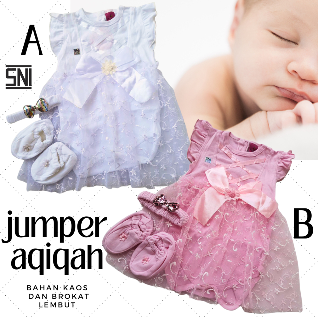 ผ้าเด็กผู้หญิง Aqiqah เสื้อผ้า 0 6 เดือน 3IN1 Babybell Q378 Q855 MH