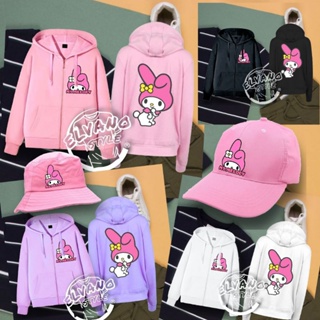 เสื้อแจ็กเก็ต มีฮู้ด แต่งซิป พิมพ์ลาย My Melody สําหรับเด็ก