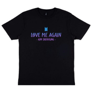 ผ้าฝ้าย ลาย KAOS KIM TAEHYUNG LOVE ME AGAIN PURPLE TULISAN KAOS 30S