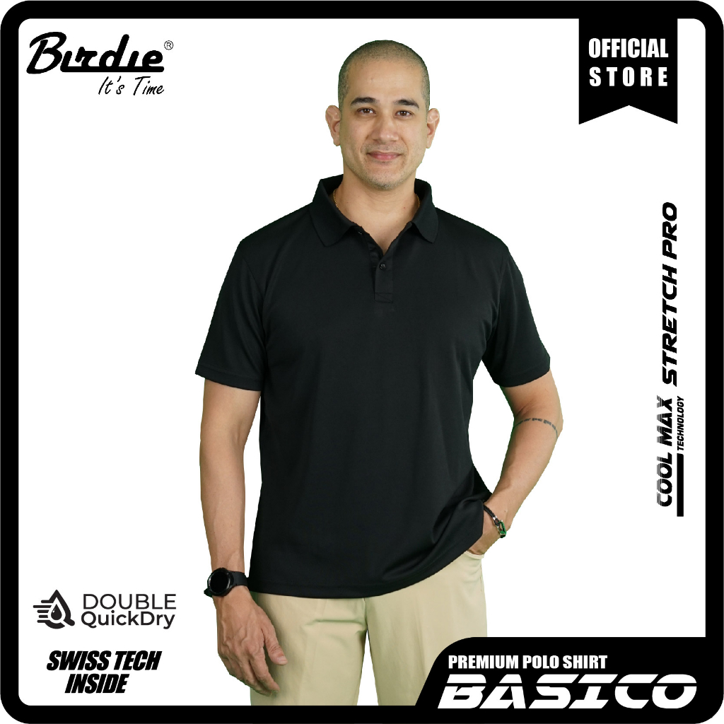 เสื้อโปโล Pique Basico โพลีเอสเตอร์แห้งเร็ว 3 Double