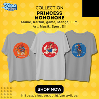 เสื้อยืด พิมพ์ลายเจ้าหญิง MONONOKE STUDIO GHIBLI | 001 | เสื้อยืดผ้าฝ้าย พิมพ์ลายภาพยนตร์อนิเมะ Baju 30S