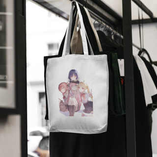 กระเป๋าโท้ท ผ้าแคนวาส ลายการ์ตูนอนิเมะ bocchi the rock tote bag bocchi the rock Totebag สําหรับของที่ระลึก 7