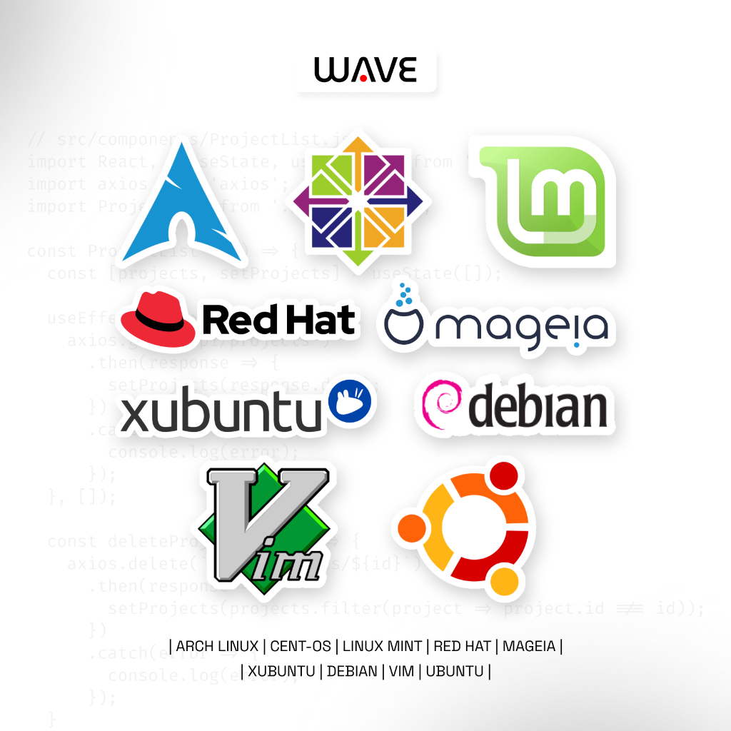 สติ๊กเกอร์ตัดไวนิล IT Programming กันน้ํา - Linux/Debian/Mint/Arch/Vim/RedHat Unit