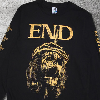 เสื้อแขนยาว END - NO GOD Builtup Premium | เสื้อยืด แขนยาว | เสื้อยืด พิมพ์ลายวงดนตรี | เสื้อยืด แขนสั้น โลหะ | เสื้อยืด Hardcore | เสื้อยืด สไตล์พังก์ | ป้ายแท็ก Merchcons