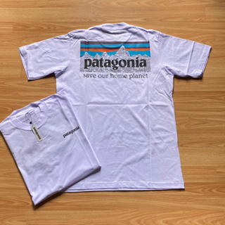 เสื้อยืด พิมพ์ลาย Patagonia สีขาว สําหรับผู้ชาย