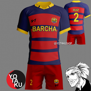 เสื้อกีฬาคอสเพลย์ FC BARCHA Ruiz YOTAKUSHOP สีฟ้า