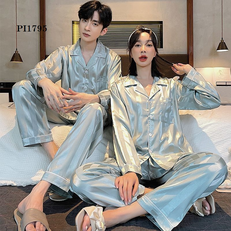 SATIN COUPLE SLEEPWEAR PAJAMAS PI1795