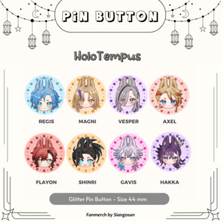 Holotempus Vtuber Pin กระดุมกลิตเตอร์ พัดเมอร์ช