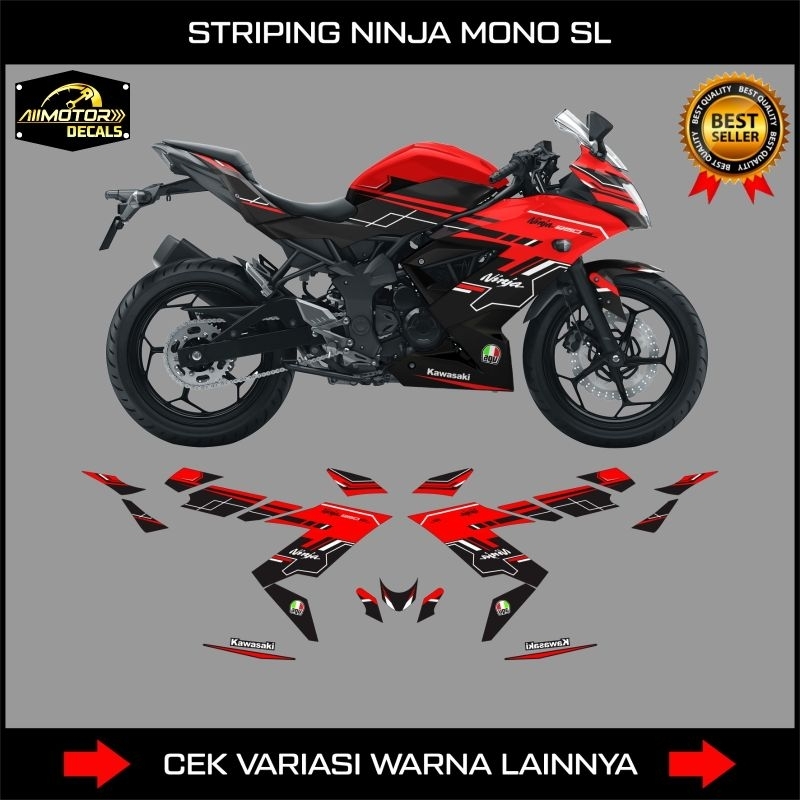 Kawasaki Ninja Mono Sl Graphic Striping / Ninja 250 Mono Sl Motorcycle Decal / Ninja 250 Sl Sticker 