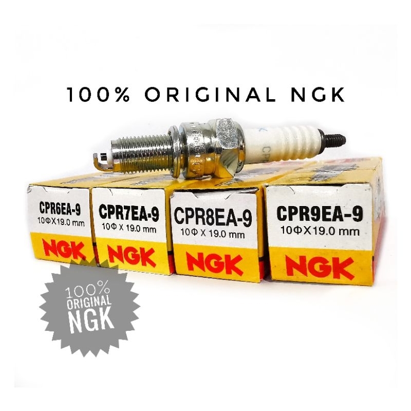 หัวเทียนมอเตอร์ไซค์ NGK CPR6EA-9, CPR7EA-9, CPR8EA-9, CPR9EA-9 รับประกันของแท้ 100%
