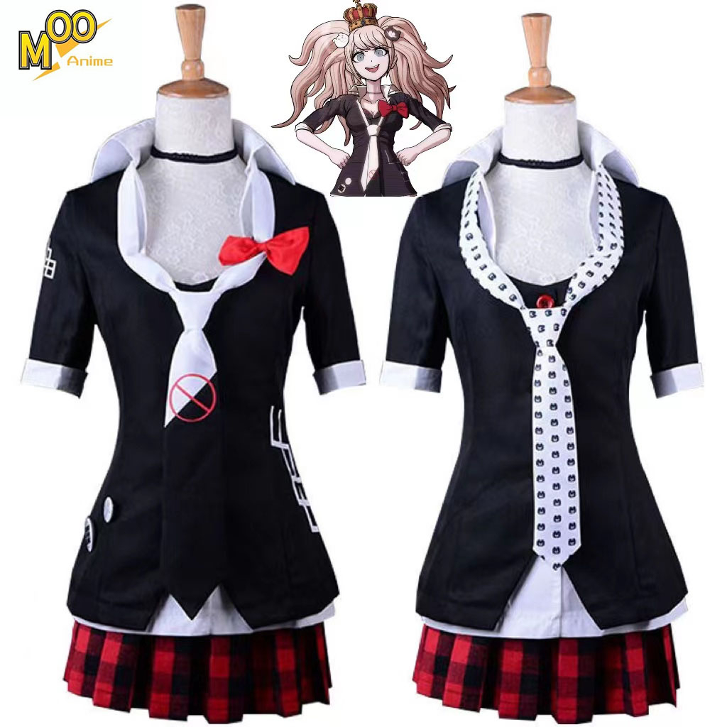 Danganronpa Enoshima Junko คอสเพลย์เครื่องแต่งกายชุดนักเรียนชุดแฟนซีและวิกผม