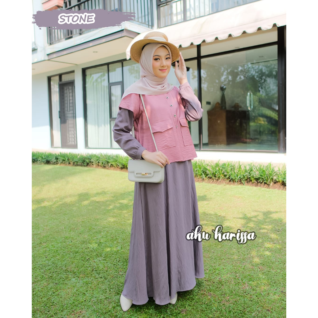 ใหม่ AYESHA THANISA AKU KARISSA สวยผสม เดรสด้านนอก แฟชั่นผู้หญิง nagita คุณแม่สไตล์มุสลิมล่าสุด คุณแ