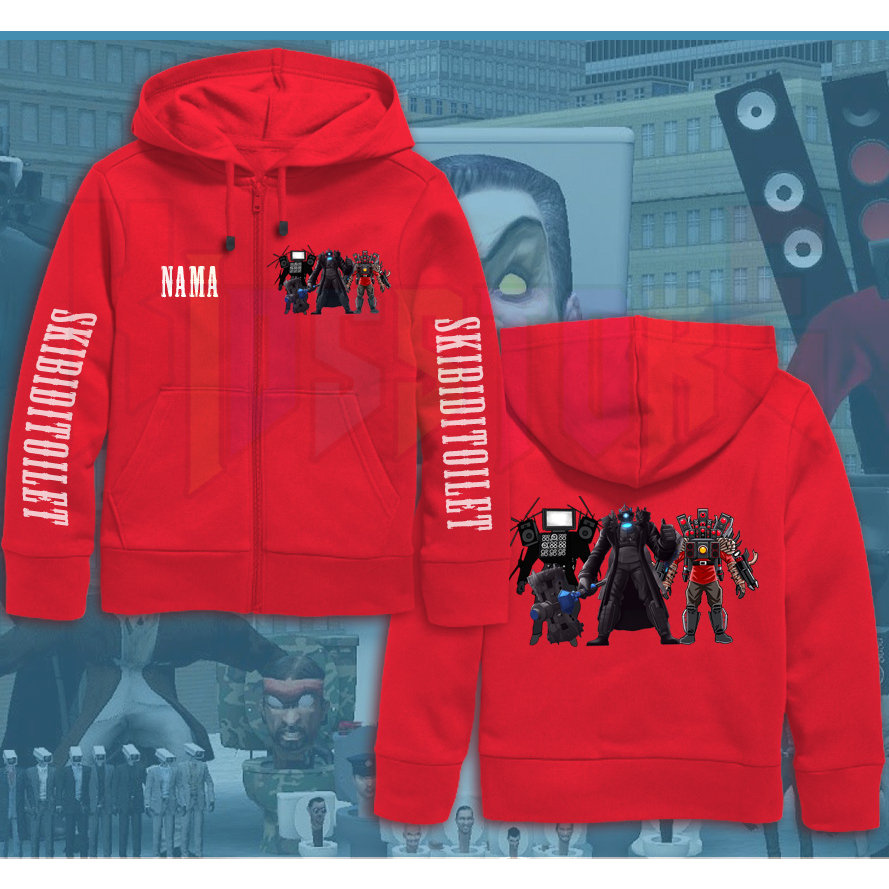 Tvman CAMERAMAN SPEAKERMAN เสื้อฮู้ดมีซิปสําหรับเด็ก / TVMAN CAMERAMAN SPEAKERMAN เสื้อแจ็คเก็ตซิปสํ