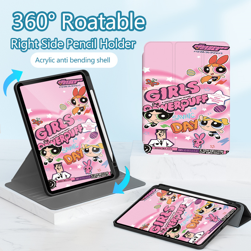 360° Roatable เคส iPad book สําหรับ iPad Pro 11 air4/air5 10.2 8th 10th 9th 11 J09