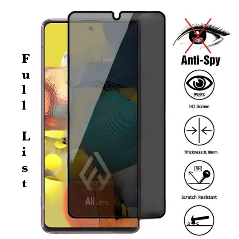 LAYAR ALIstore - Anti Spy เต็มหน้าจอ Xiaomi Redmi 15C 14C 13 13C 13X 12 12C 10 10A 10C 10X 10X Pro 9